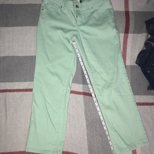 Apt 9 light mint green straight leg ankle pants
